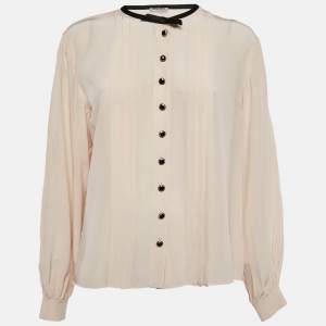 Miu Miu Pink Silk Chiffon Button Front Blouse S