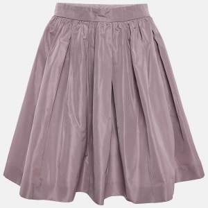 Miu Miu Mauve Crepe Gathered Mini Skirt S