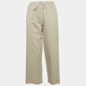 Miu Miu Beige Gabardine Raw Edge Trousers M