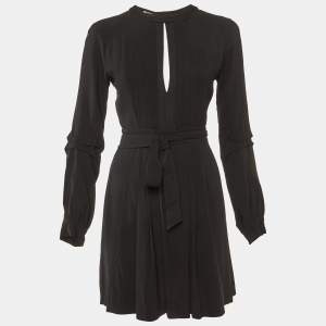 Miu Miu Black Crepe Mini Wrap Dress M