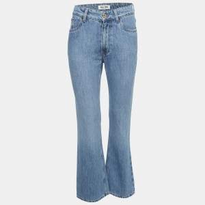 Miu Miu Blue Denim Wide Leg Jeans S Waist 28"