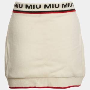 Miu Miu Cream Wool Knit Mini Skirt S