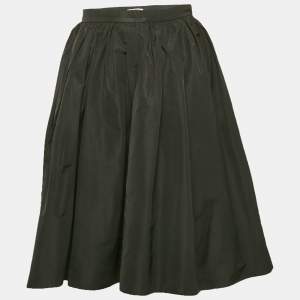 Miu Miu Black Synthetic Pleated Mini Skirt M
