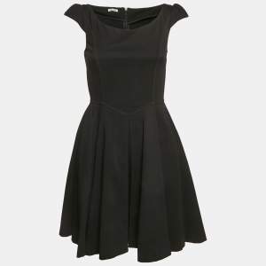 Miu Miu Black Jersey Flared Mini Dress S