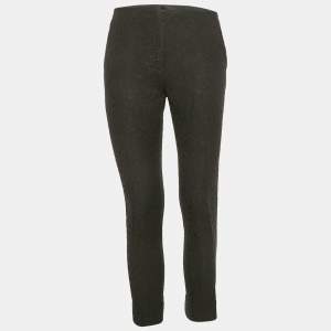 Miu Miu Black Textured Jacquard Slim Fit Trousers M