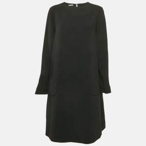 Miu Miu Black Crepe Long Sleeve Short Dress M