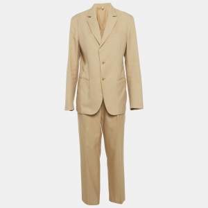 Miu Miu Beige Patterned Wool Tailored Suit L