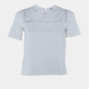 Miu Miu White Knit & Lace Top S