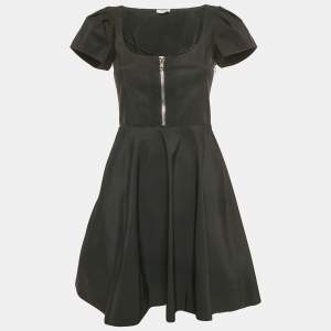 مملوكة مسبقًا Miu Miu Black Synthetic Flared Mini Dress S