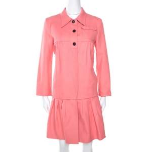 Miu Miu Pink Cotton Blend Babydoll Coat S