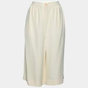 Miu Miu Cream Crepe Wide Leg Culottes M