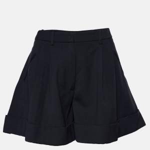 Miu Miu Black Wool Pleated Shorts S