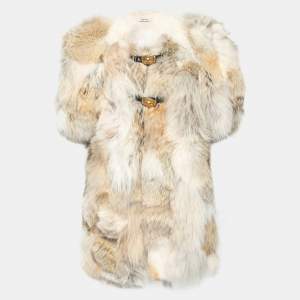 Miu Miu Beige Cayote Fur Short Sleeve Jacket M