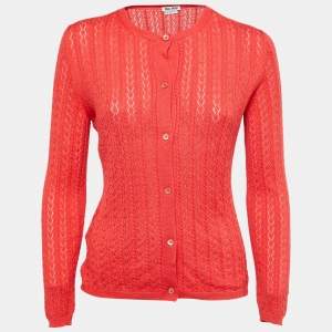 Miu Miu Orange Knit Button Front Cardigan M