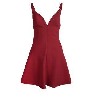 Miu Miu Red Wool Fit And Flare Dress S