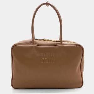 Miu Miu embossed logo bowling bag