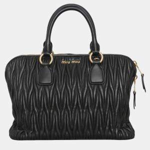 Miu Miu Black Leather Tote Bag