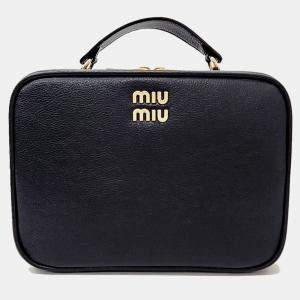 Miu Miu Black Leather Top Handle Bag