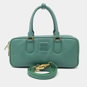 Miu Miu Green Leather Arkady Tote Bag