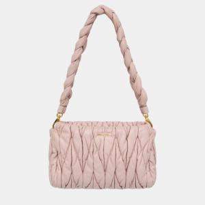 Miu Miu Pink Beige Leather Shoulder Bag