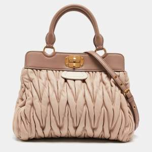 Miu Miu Tricolor Matelasse Leather Turn Lock Tote