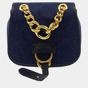 Miu Miu Blue Denim denim tote and shoulder bag
