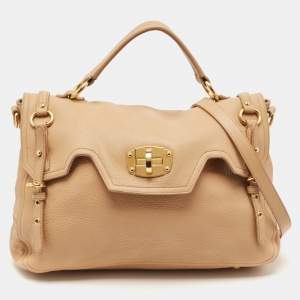 Miu Miu Beige Leather Paloma Top Handle Bag