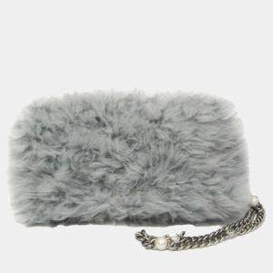  Miu Miu Grey Fur Shoulder Bag