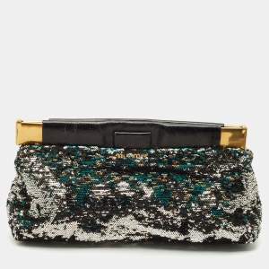 Miu Miu Multicolor Sequins Frame Clutch