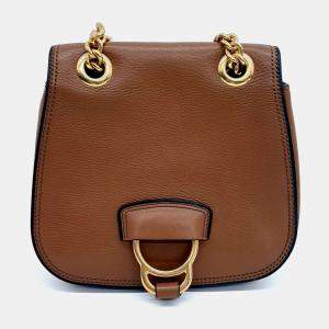 Miu Miu Brown Leather Dahlia Shoulder Bag