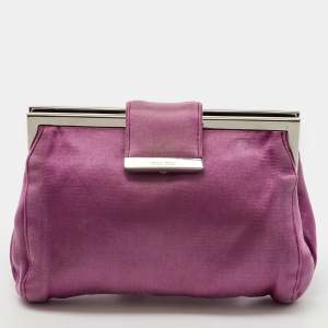 Miu Miu Pink Satin Frame Clutch