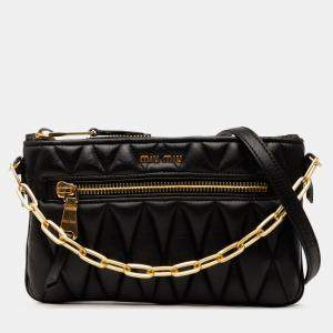 Pre Owned Miu Miu Matelasse Leather Satchel