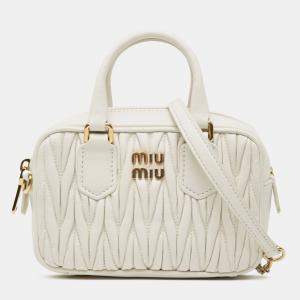 مملوكة مسبقًا Miu Miu White Mini Matelasse Nappa Arcadie Satchel