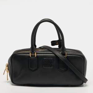Pre Owned Miu Miu Arcadie Large Black Leather Satchel