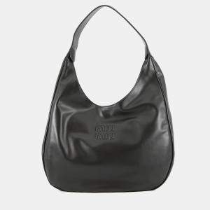 Pre Owned Miumiu Hobo Bag Black Leather