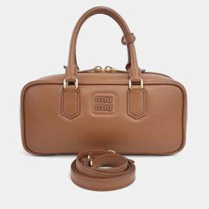 مملوكة مسبقًا Miu Miu Brown Leather Arcadi Tote and Crossbody Bag