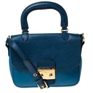 Miu Miu Bicolor Leather Madras Top Handle Bag
