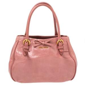 Miu Miu Pink Leather Bow Shoulder Bag