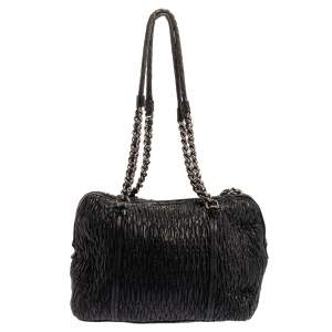 Miu Miu Black Nappa Leather Cloquet Shoulder Bag