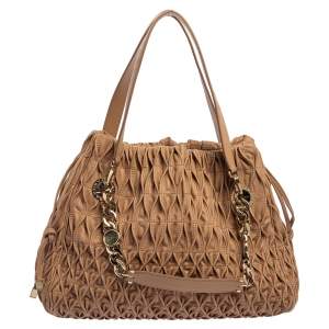 Bvlgari Beige Quilted Leather Monette Tote