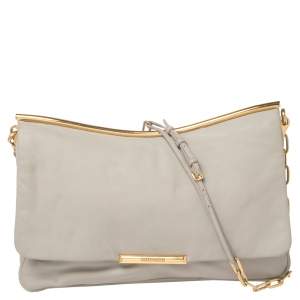 Miu Miu Grey Leather Frame Chain Shoulder Bag