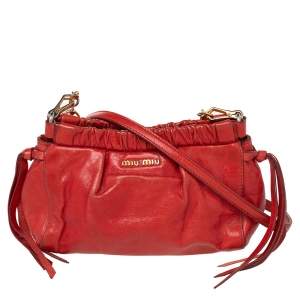Miu Miu Red Leather Shoulder Bag