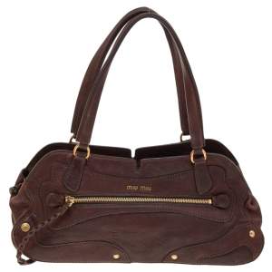 Miu Miu Brown Leather Shoulder Bag