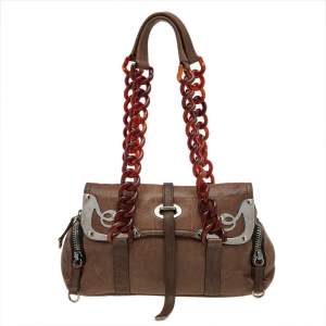 Miu Miu Brown Leather Shoulder Bag