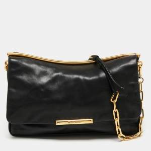 Miu Miu Black Leather Frame Chain Shoulder Bag
