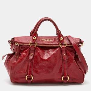 Miu Miu Red Leather Bow Satchel