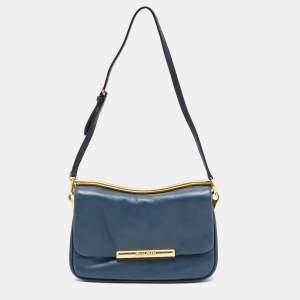 Miu Miu Blue Leather Frame Chin Shoulder Bag