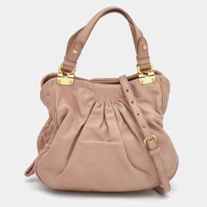 Miu Miu Beige Leather Shoulder Bag