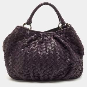 Miu Miu Purple Woven Leather Tote