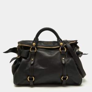 Miu Miu Black Leather Bow Bag